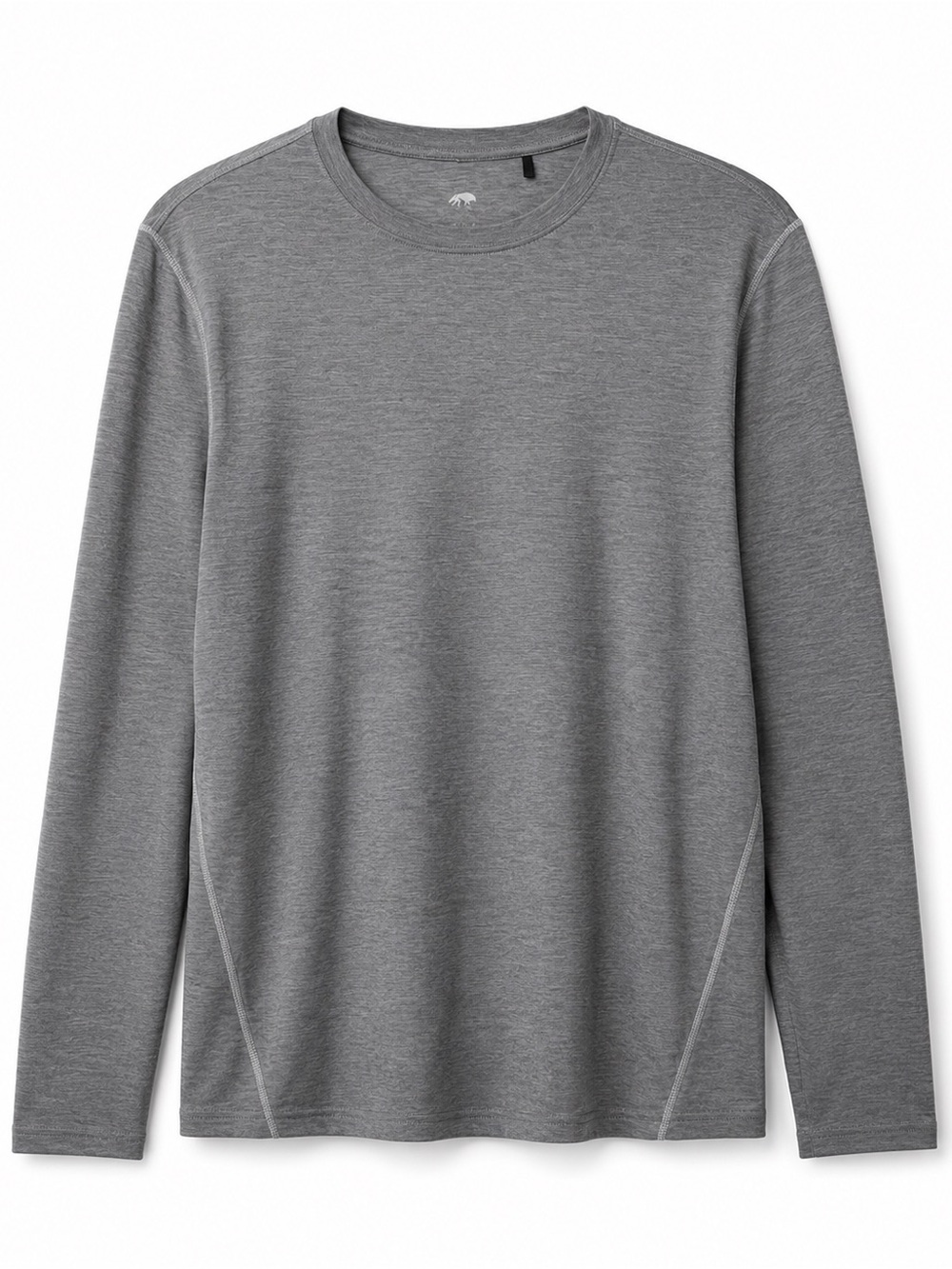 Greyson Sport Men’s Gray Performance Long Sleeve Athletic Golf Shirt Wolf Size S